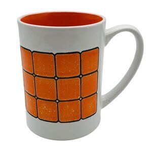 Retro Spectrum Designz Orange & White Geometric Large Ceramic Mug